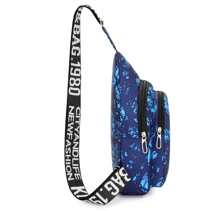 Ανδρική τσάντα στήθους Letter 2023 Νέα ψηφιακή φαρδιά λωρίδα ώμου Τσάντα χιαστί για εξωτερική αθλητική τσάντα ώμου