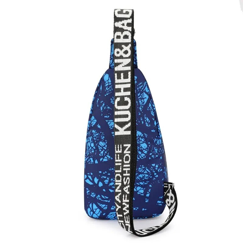 Ανδρική τσάντα στήθους Letter 2023 Νέα ψηφιακή φαρδιά λωρίδα ώμου Τσάντα χιαστί για εξωτερική αθλητική τσάντα ώμου