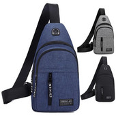 Genți de umăr pentru bărbați, căști de încărcare prin USB, orificiu pentru cablu, genți pentru bărbați, genți pentru sport antifurt, pentru piept pentru călătorii scurte.