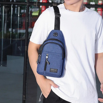 Мъжки чанти за през рамо USB зареждане Слушалки Отвор за кабел Чанти за през рамо Мъжка спортна чанта против кражба Чанта за къси пътувания Пощенска чанта
