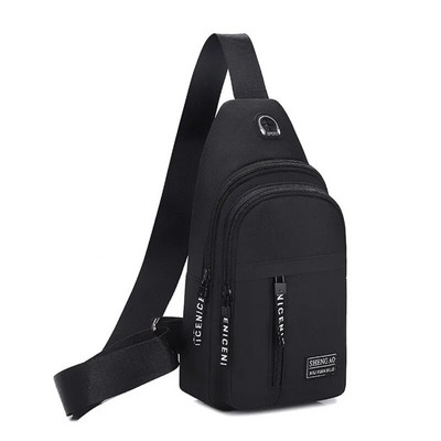 Genți de umăr pentru bărbați, căști de încărcare prin USB, orificiu pentru cablu, genți pentru bărbați, genți pentru sport antifurt, pentru piept pentru călătorii scurte.