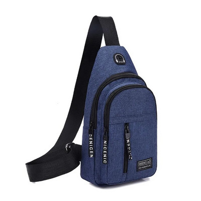 Genți de umăr pentru bărbați, căști de încărcare prin USB, orificiu pentru cablu, genți pentru bărbați, genți pentru sport antifurt, pentru piept pentru călătorii scurte.
