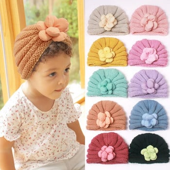 Πλεκτό χειμωνιάτικο βρεφικό καπέλο για κορίτσια Καραμέλα Χρώμα Μπόνε Βρεφικά Καπέλα τουρμπάνι Baby Beanie Καπέλο νεογέννητο μωρό για αγόρια Αξεσουάρ
