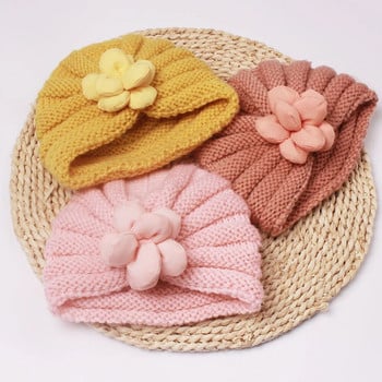 Плетена зимна бебешка шапка за момичета Candy Color Bonnet Enfant Baby Beanie Turban Hats Шапка за новородено бебе за момчета Аксесоари