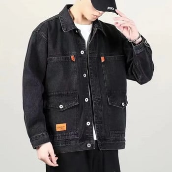 Νέο Ανοιξιάτικο Φθινόπωρο Κομψό Streetwear Oversize Ανδρικό τζιν καουμπόικο μπουφάν τζιν με πολλές τσέπες ανδρικά ρούχα Ρετρό παλτό Ανεμοδαρ