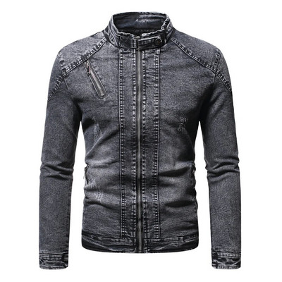 Jachetă casual de primăvară de modă pentru bărbați, de catifea, de stradă, jachetă din denim, jachete de blugi pentru bărbați, haine slim fit, îmbrăcăminte exterioară