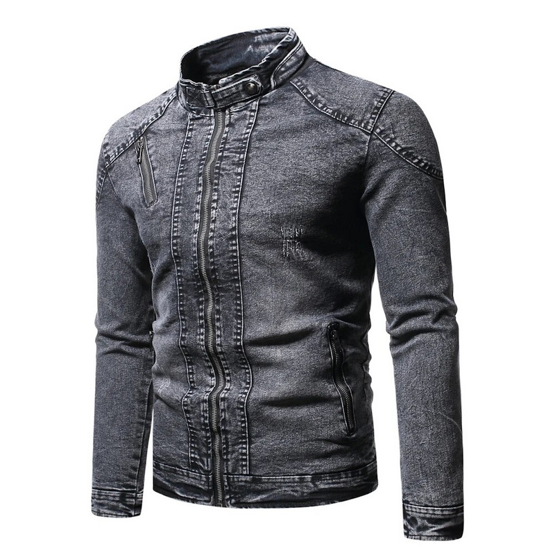 Jachetă casual de primăvară de modă pentru bărbați, de catifea, de stradă, jachetă din denim, jachete de blugi pentru bărbați, haine slim fit, îmbrăcăminte exterioară