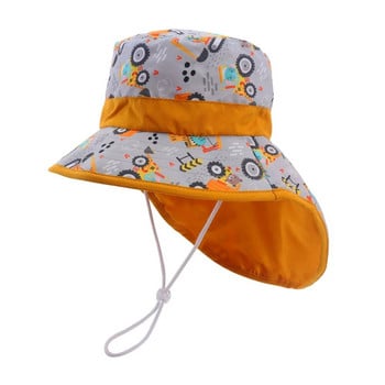 Νέο Panama Summer Baby Bucket Καπέλο για αγόρια κορίτσια Κινούμενα σχέδια Παιδικό σάλι παραλίας Καπέλο Παιδικό Φαρδύ γείσο προστασίας από υπεριώδη ακτινοβολία εξωτερικού χώρου