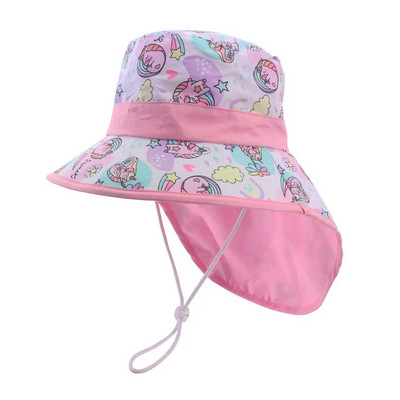 Nová letná panamská detská klobúčik pre chlapcov a dievčatá, kreslená detská plážová šatka, detská široká šiltovka s UV ochranou, vonkajšia slnečná čiapka