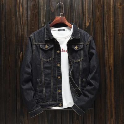 Jachetă de blugi de dimensiuni mari pentru bărbați, modele de primăvară și toamnă, versiunea coreeană a lui The Slim Trend.
