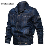 Meeste teksajakk Trendikas moodne lõhki teksajakk Outwear Jean jakid Meeste Bomber Windbreaker Cowboy mantlid Suures suuruses 6XL