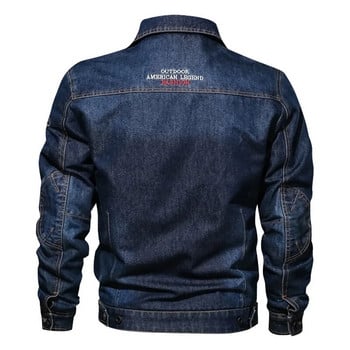 Ανδρικό τζιν μπουφάν Trendy Fashion Ripped Denim Jacket Outwear Jean Jackets Ανδρικά Bomber Windbreaker Cowboy Coats Plus Size 6XL