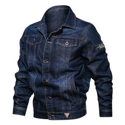 Meeste teksajakk Trendikas moodne lõhki teksajakk Outwear Jean jakid Meeste Bomber Windbreaker Cowboy mantlid Suures suuruses 6XL