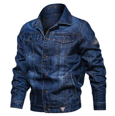 Meeste teksajakk Trendikas moodne lõhki teksajakk Outwear Jean jakid Meeste Bomber Windbreaker Cowboy mantlid Suures suuruses 6XL
