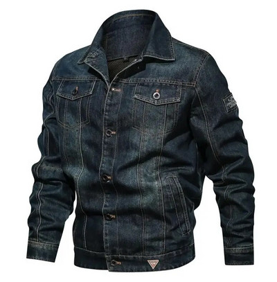 Meeste teksajakk Trendikas moodne lõhki teksajakk Outwear Jean jakid Meeste Bomber Windbreaker Cowboy mantlid Suures suuruses 6XL
