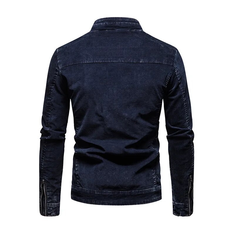 Jachetă ocazională din blugi pentru bărbați, de toamnă, de culoare uni, haine pentru bărbați