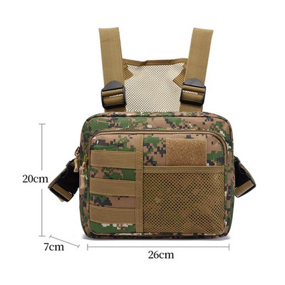 Tactics Vest Geantă Streetwear Punck Piept Geantă Moda Oxford portabilă Multifuncțională Multi-buzunare Impermeabil pentru alergare Călătorii
