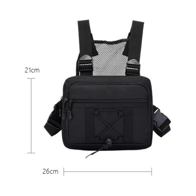 Tactics Vest Geantă Streetwear Punck Piept Geantă Moda Oxford portabilă Multifuncțională Multi-buzunare Impermeabil pentru alergare Călătorii
