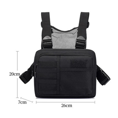 Tactics Vest Geantă Streetwear Punck Piept Geantă Moda Oxford portabilă Multifuncțională Multi-buzunare Impermeabil pentru alergare Călătorii
