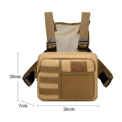Tactics Vest Geantă Streetwear Punck Piept Geantă Moda Oxford portabilă Multifuncțională Multi-buzunare Impermeabil pentru alergare Călătorii