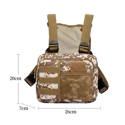 Tactics Vest Geantă Streetwear Punck Piept Geantă Moda Oxford portabilă Multifuncțională Multi-buzunare Impermeabil pentru alergare Călătorii