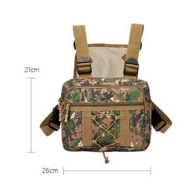 Tactics Vest Geantă Streetwear Punck Piept Geantă Moda Oxford portabilă Multifuncțională Multi-buzunare Impermeabil pentru alergare Călătorii