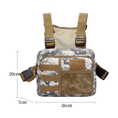 Tactics Vest Geantă Streetwear Punck Piept Geantă Moda Oxford portabilă Multifuncțională Multi-buzunare Impermeabil pentru alergare Călătorii