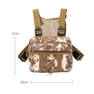 Tactics Vest Geantă Streetwear Punck Piept Geantă Moda Oxford portabilă Multifuncțională Multi-buzunare Impermeabil pentru alergare Călătorii