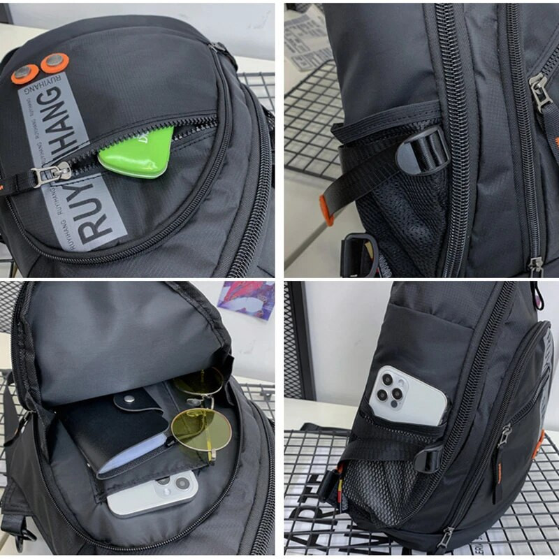 Genți de umăr noi pentru bărbați Genți de călătorie pentru bărbați Geantă militară pentru piept pentru excursii la școală Geanta de mesager din nailon impermeabilă Negru Verde