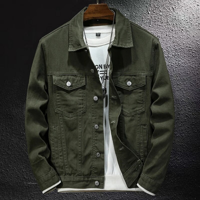 Pánska biela rifľová bunda Armygreen Classic Vintage, pouličná móda, japonský ležérny kabát, pánska značková rifľová bunda, plus veľkosť 5XL