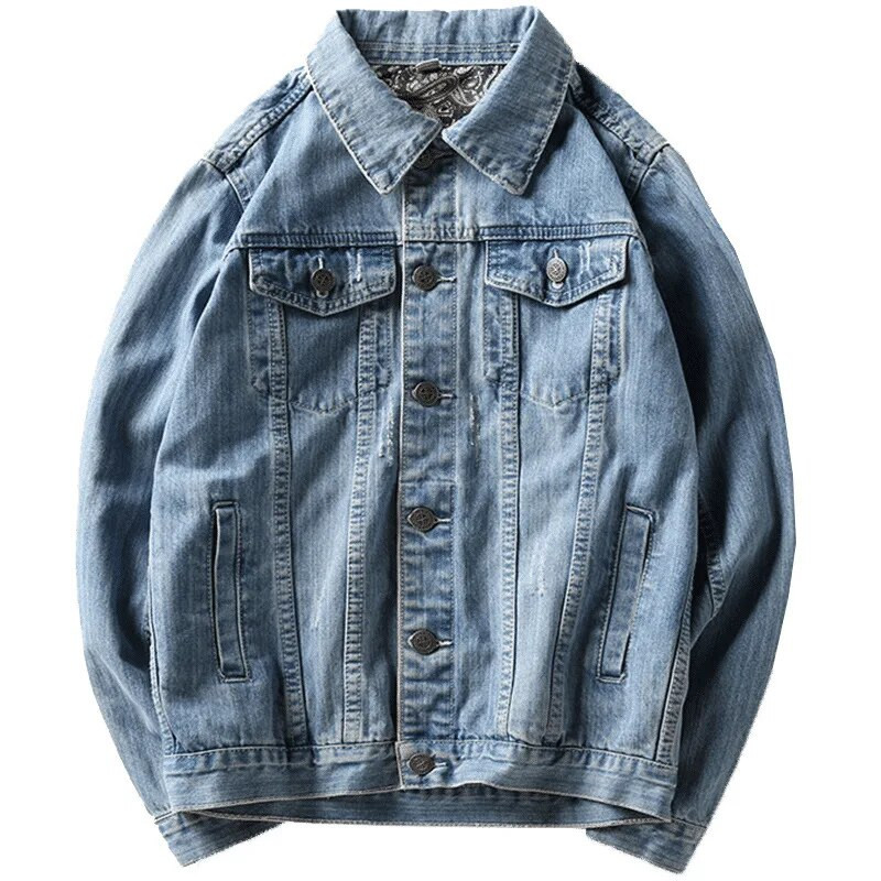 2024 m. vyriška plona džinsinė striukė Rudens graži laisvalaikio striukė