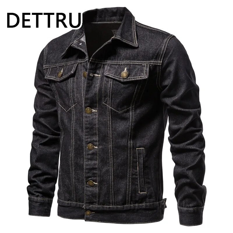 Pánska ležérna jednoradová džínsová bunda s krátkym rukávom, pánska módna slim fit kvalitná pánska bunda, jar 2022