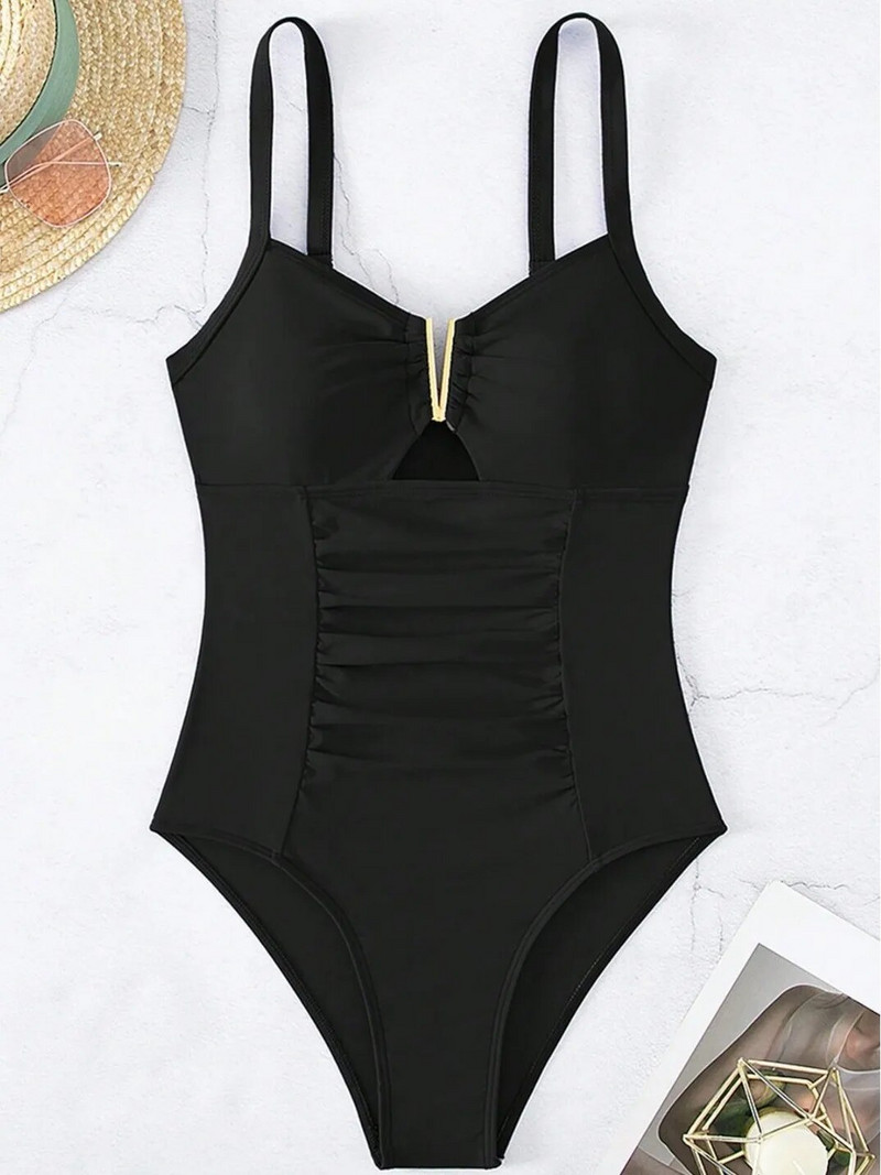 Nové sexy dámske plavky s hlbokým výstrihom do V, jednodielne plavky s vystuženou špičkou, dámske plavky s vysokým pásom a hlbokým výstrihom, monokini, plážové oblečenie