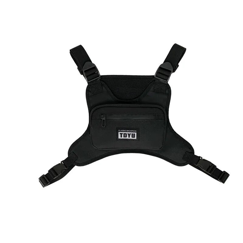 Mladí muži, náprsné tašky, módne plátené pánske tašky, funkčné náprsné tašky pre mužov, pouličné chlapčenské hip-hopové taktické vesty