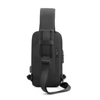 Ανδρική τσάντα για πάρτι χιαστί Αδιάβροχη τσάντες στήθους USB Αντικλεπτική τσάντα ώμου τσάντα πολλαπλών λειτουργιών Short Travel Messenger Pack