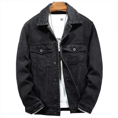 Pánska značková bunda s krátkym rukávom, veľkosť 5XL, 6XL, 7XL, nová, jesenná, v retro štýle, s džínsami, módnym ležérnym bavlneným kovbojským kabátom.