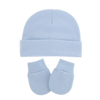 Бебешка шапка Комплект ръкавици Момче Момиче Топли памучни детски шапки Боне за новородени Бебета Реквизит за фотография