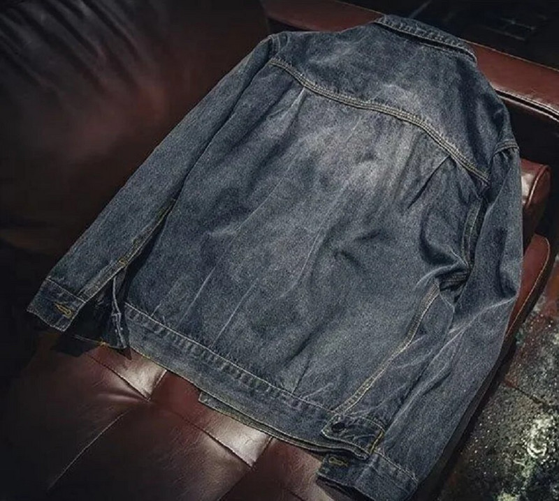 Vysokokvalitná pánska džínsová bunda s vreckami, dekorácie, módna jarná jesenná bunda, kabát, trendy retro štýl, voľný strih, džínsový top