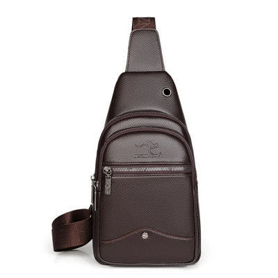 Geantă pentru piept pentru bărbați, cu design de lux, durabilă, din piele PU, geantă pentru piept, vintage, pentru petrecerea timpului liber, geantă de umăr pentru bărbați