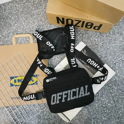 Pánska streetwear taška, taktická vesta, hip hopový štýl, crossbody náprsné tašky, batohy pre rok 2020, módna punková vesta na hrudník, unisex