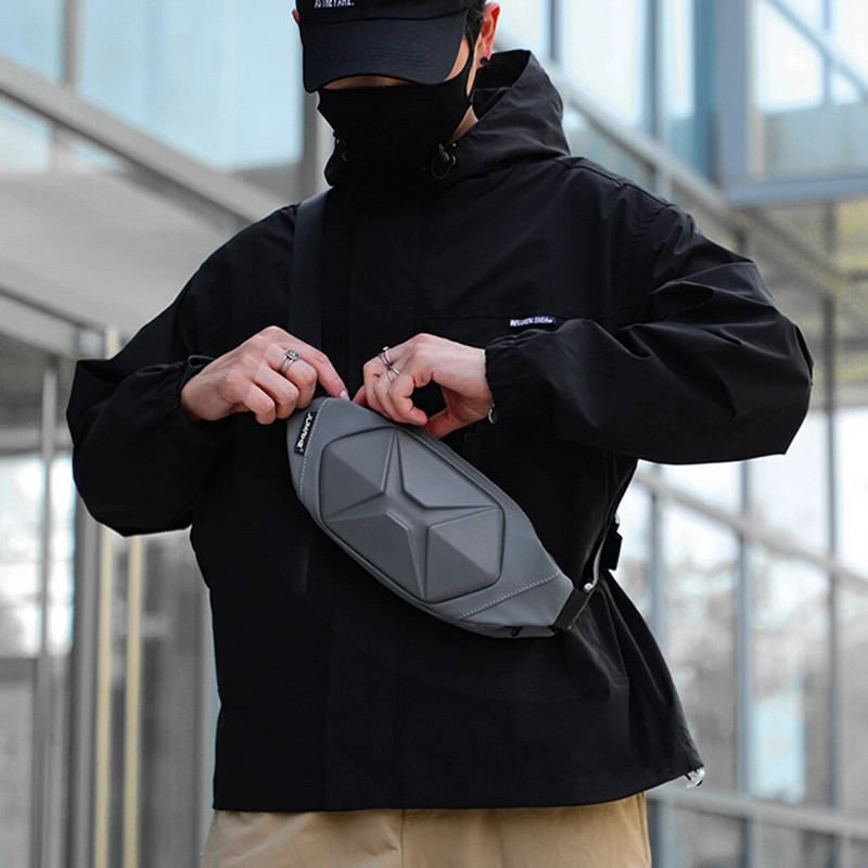 Geantă de piept cu carcasă tare, genți de umăr reglabile pentru bărbați, multifuncționale, portabile, ușoare, accesorii pentru sport în aer liber