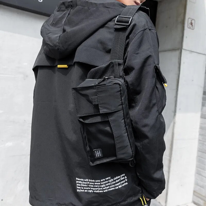 Pánska náprsná taška Essentials Malá brašňa Pánsky pás cez rameno Doprava zadarmo Dizajnérske balenie Pánske motocyklové bočné plátené tašky na opasok