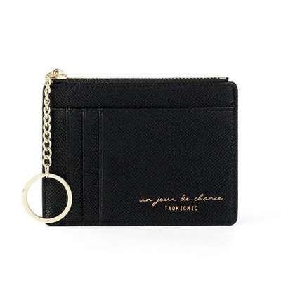 1 ks nové módne dámske peňaženky z umelej kože s peňaženkou na zips, mini kľúčenka, prenosná malá peňaženka s viacerými kartami, držiak na karty