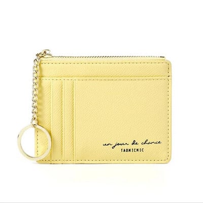 1 ks nové módne dámske peňaženky z umelej kože s peňaženkou na zips, mini kľúčenka, prenosná malá peňaženka s viacerými kartami, držiak na karty