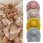 Turban cu gogoașă solidă șapcă pentru fetiță, iarnă, caldă, pălărie pentru sugari, elastică pentru nou-născut, turbane, bentite, accesorii pentru păr pentru bebeluși