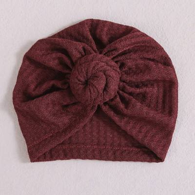 Turban cu gogoașă solidă șapcă pentru fetiță, iarnă, caldă, pălărie pentru sugari, elastică pentru nou-născut, turbane, bentite, accesorii pentru păr pentru bebeluși