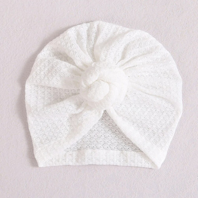 Turban cu gogoașă solidă șapcă pentru fetiță, iarnă, caldă, pălărie pentru sugari, elastică pentru nou-născut, turbane, bentite, accesorii pentru păr pentru bebeluși