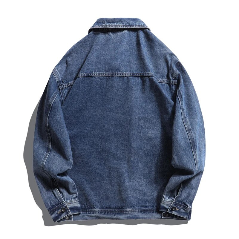 Moda nouă jachetă de blugi bărbați cu guler răsturnat îmbrăcăminte exterioară din denim jachetă bomber din denim pentru bărbați, vintage, haine de jeans, îmbrăcăminte de stradă