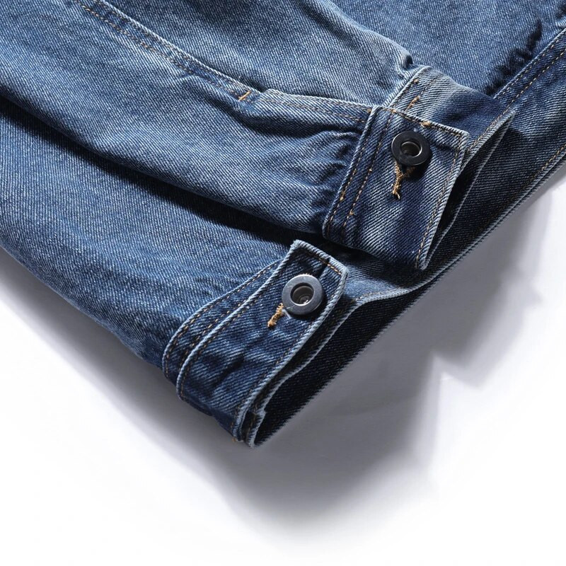 Moda nouă jachetă de blugi bărbați cu guler răsturnat îmbrăcăminte exterioară din denim jachetă bomber din denim pentru bărbați, vintage, haine de jeans, îmbrăcăminte de stradă