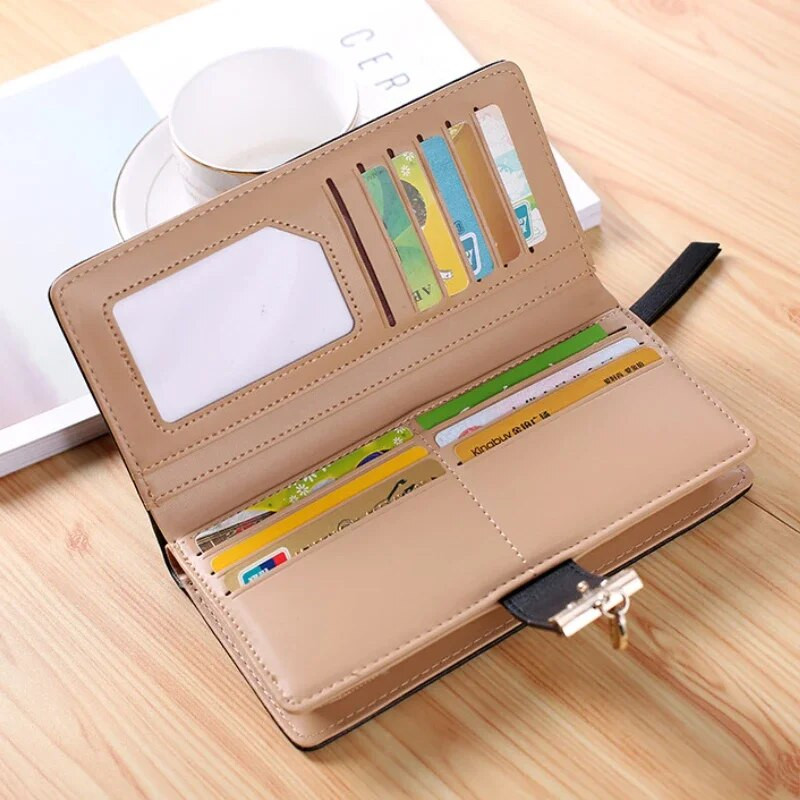 2023 Portofel pentru femei Poșeta din piele PU Portofel lung pentru femei Poșetă cu frunze goale de aur Poșetă de mână pentru femei Poșetă pentru monede Suport carduri Ambreiaj